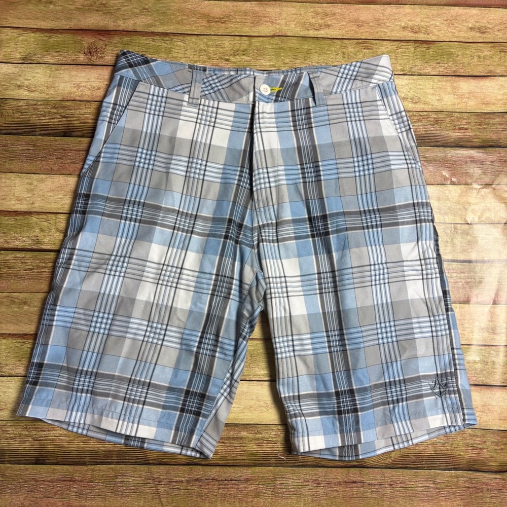 VTG 00s Rusty Plaid Skater Sleaze Walkshorts Men's Size 34 Y2K Grunge Surf Indie